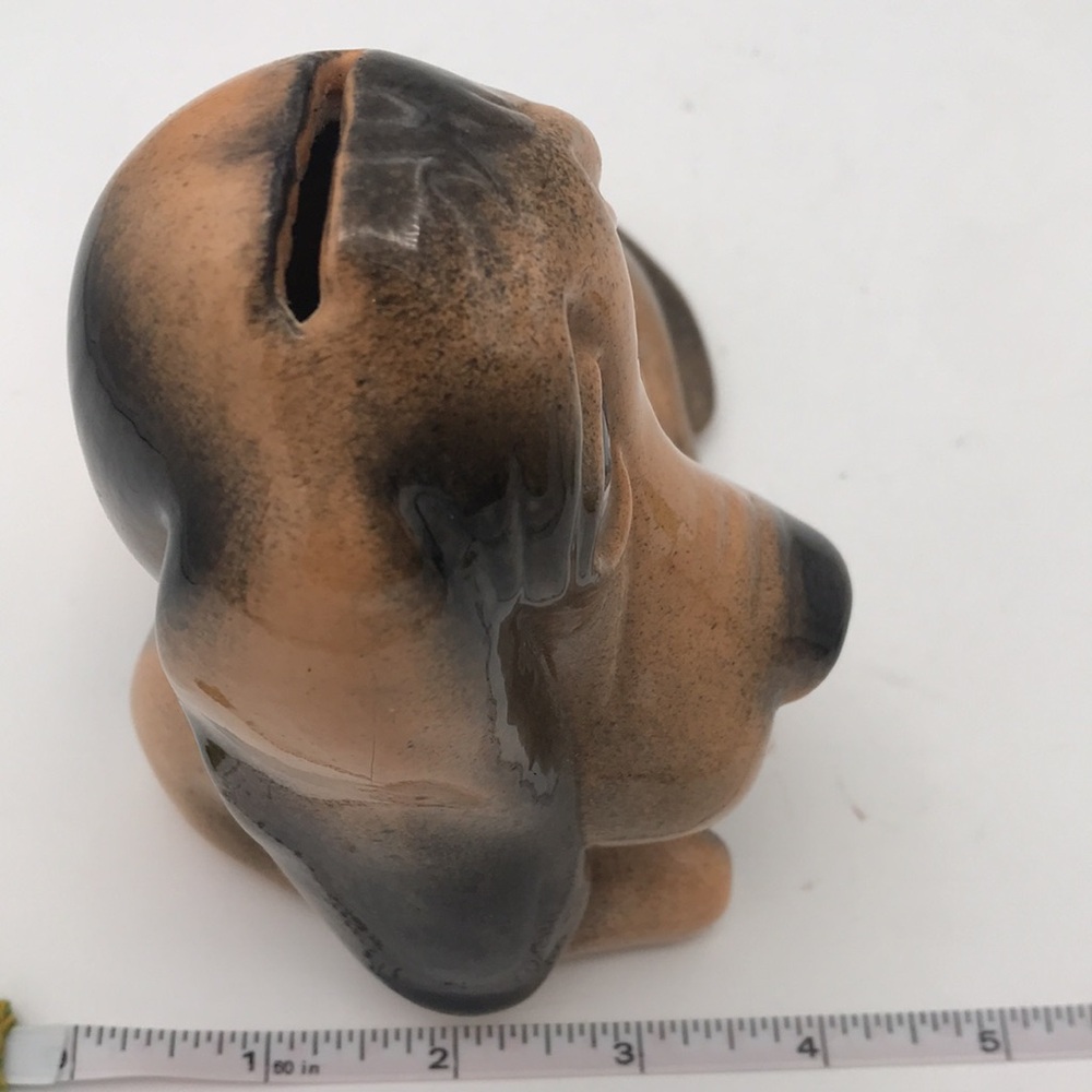 VTG 6-1/2" Droopy Eyes Bassett/Hound Dog Bank Glazed Ceramic - Picture 8 of 8